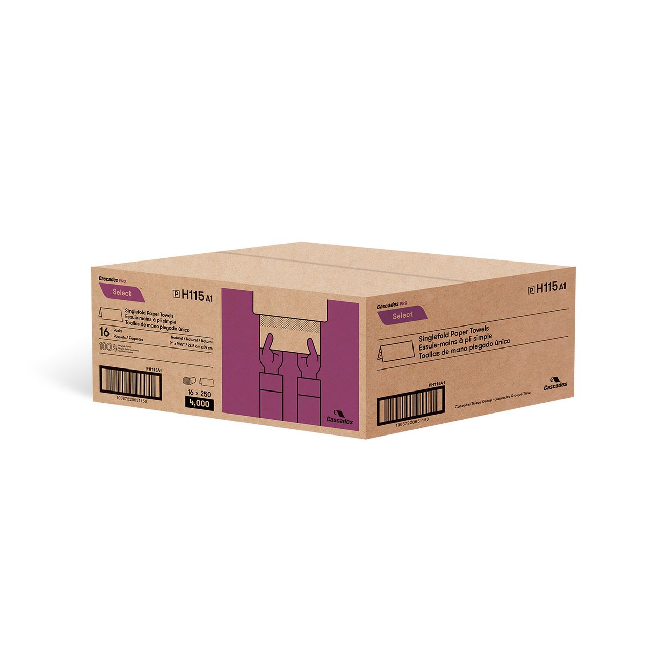 Single fold Paper Towel Brown